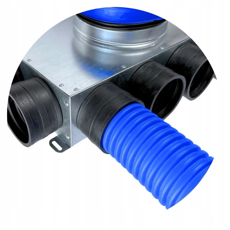 Skrzynka rozdzielcza rozdzielacz przelotowy wentylacja fi200 / 6x90mm