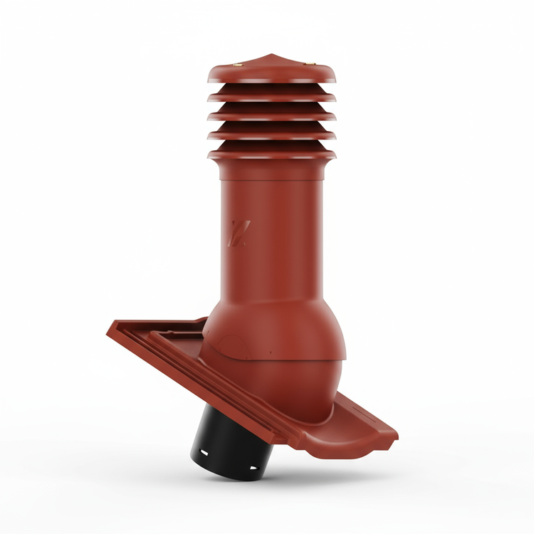 Kominek wentylacyjny do dachówki STODO/CONTITION 12 GLAZURA BRĄZ KASZTAN fi125