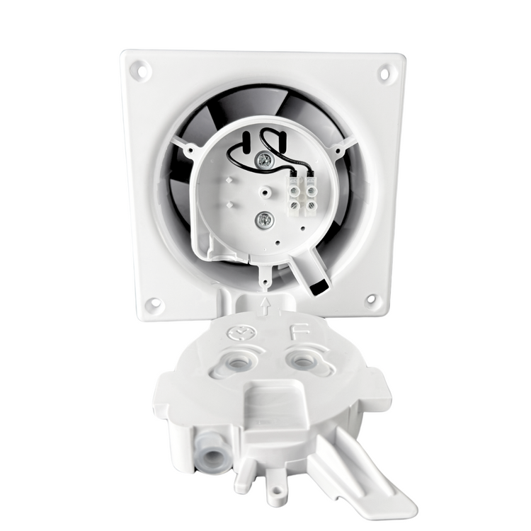 Wentylator łazienkowy dRim fi100 (HS+TS) + FRONT PP Czarny mat