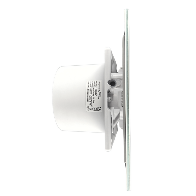 Wentylator łazienkowy dRim fi125 (PS) + FRONT Szkło Czarny połysk