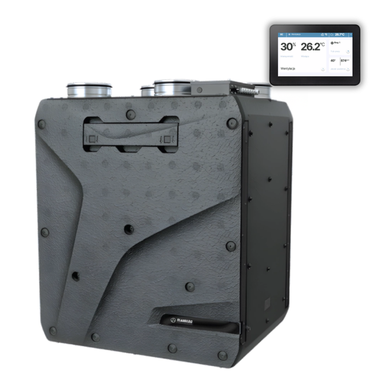 REKUPERATOR Centrala Blauberg VENTS Reneo SE 350-E VG - NAGRZEWNICA + STEROWNIK + WYMIENNIK ENTALPICZNY