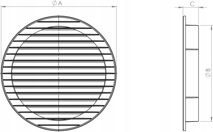 Kratka Wentylacyjna Okrągła z Siatką BIAŁA Ø 100