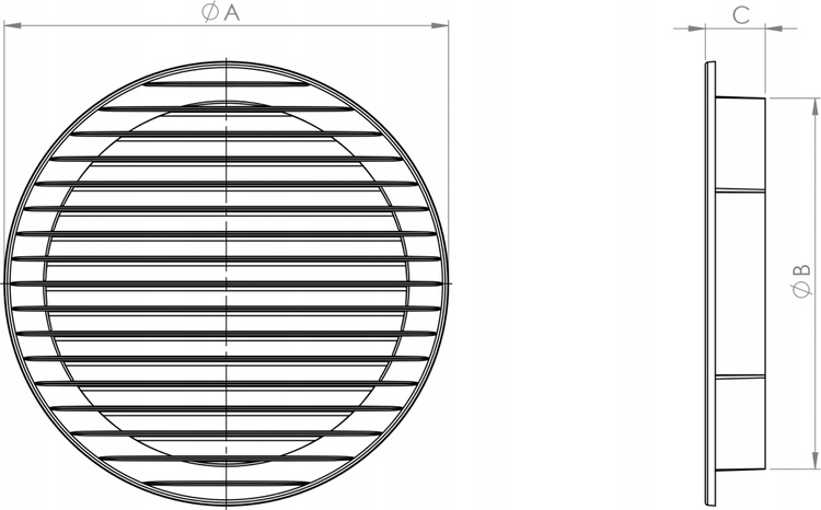 Kratka Wentylacyjna Okrągła z Siatką Brąz Ø 100
