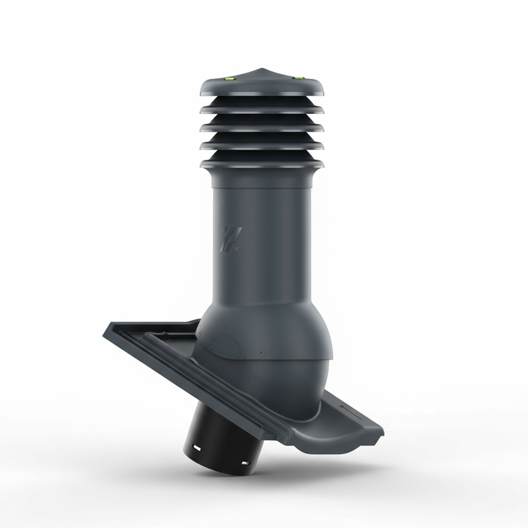 Kominek wentylacyjny do dachówki STODO/CONTITION 12 GLAZURA GRAFITOWA fi150