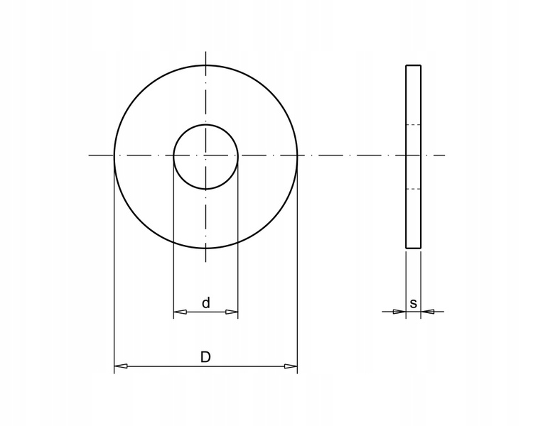 Podkładka okrągła zgrubna powiększona M8 | 1kg | 8x24x2 mm