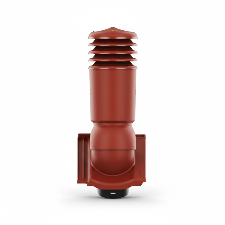 Kominek wentylacyjny IZOLOWANY do dachówki STODO/CONTITION 12 GLAZURA BRĄZ KASZTAN fi125