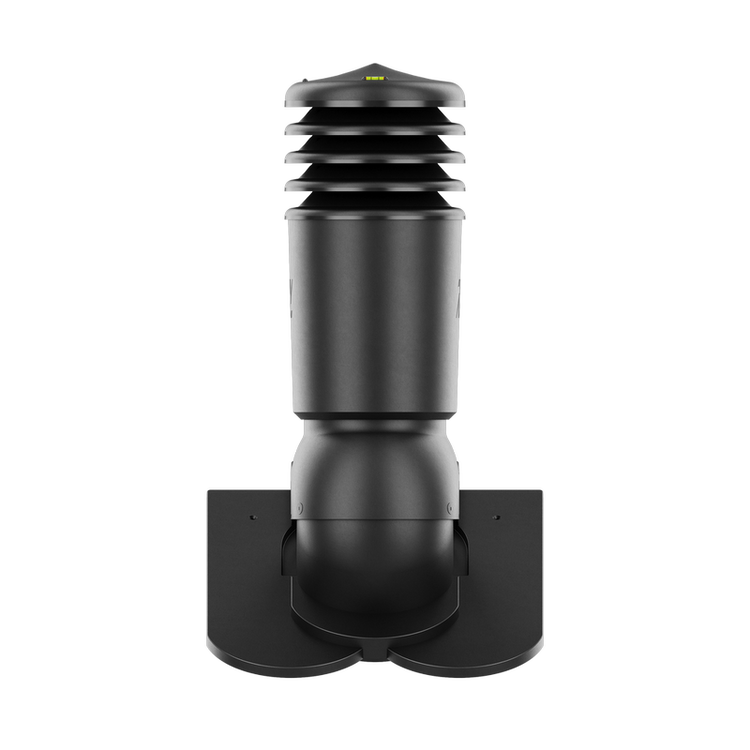 Kominek wentylacyjny IZOLOWANY do dachówki KARPIÓWKI CZARNY RAL 9005 fi125