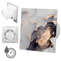 Wentylator łazienkowy dRim fi125 (HS+TS) + FRONT SZKŁO Różowo złoty marmur