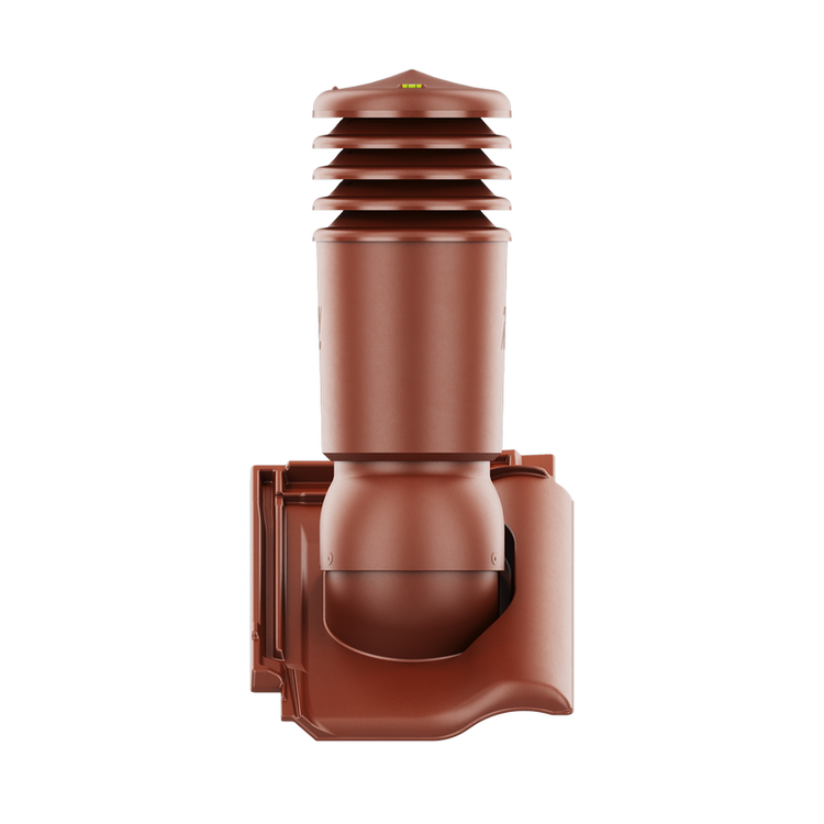 Kominek wentylacyjny IZOLOWANY do dachówki RUBIN 9V KASZTANOWA GLAZURA fi150