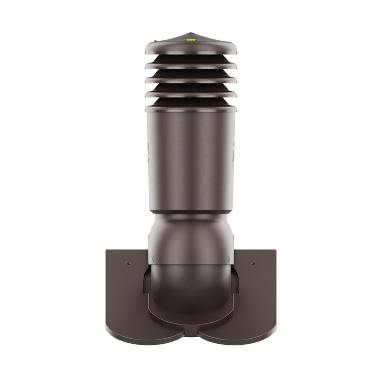 Kominek wentylacyjny IZOLOWANY do dachówki KARPIÓWKI CIEMNY BRĄZOWY RAL 8019 fi125
