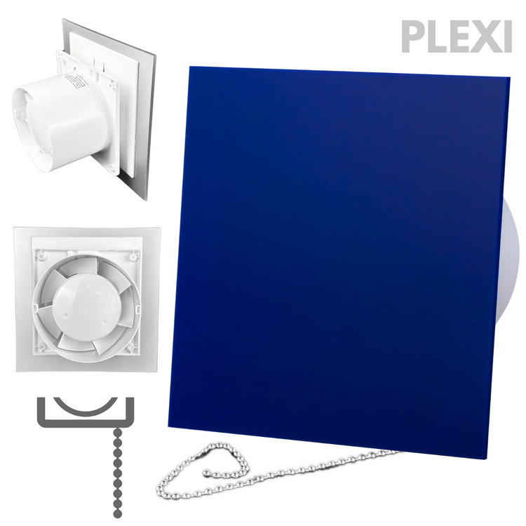 Wentylator łazienkowy dRim fi125 (PS) + FRONT PP Niebieski