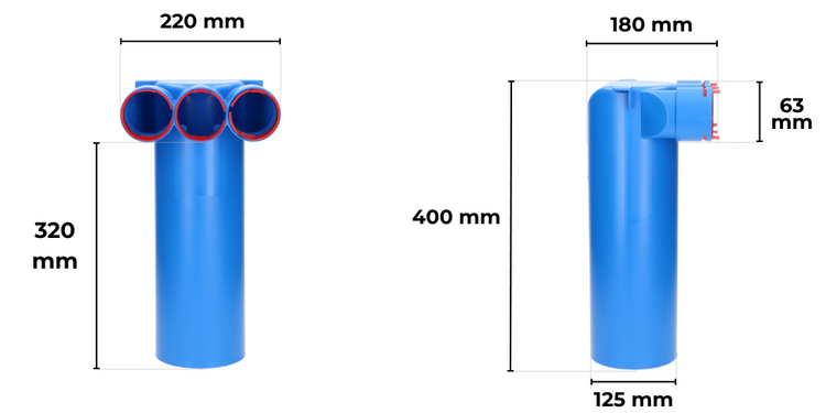 SKRZYNKA ROZPRĘŻNA REKUPERACJA 3x63 mm fi 125 FLEX