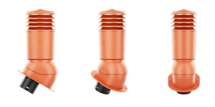 Kominek wentylacyjny IZOLOWANY WYRZUTNIA do pokryć płaskich CEGLASTY fi150