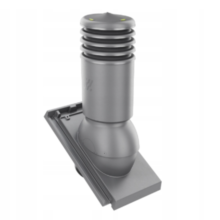 Kominek wentylacyjny IZOLOWANY do dachówki DOMINO SZARA/ŁUPEK ANGOBA fi125