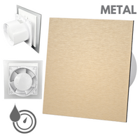 Wentylator łazienkowy dRim fi125 (HS+TS) + FRONT Szczotkowane złoto