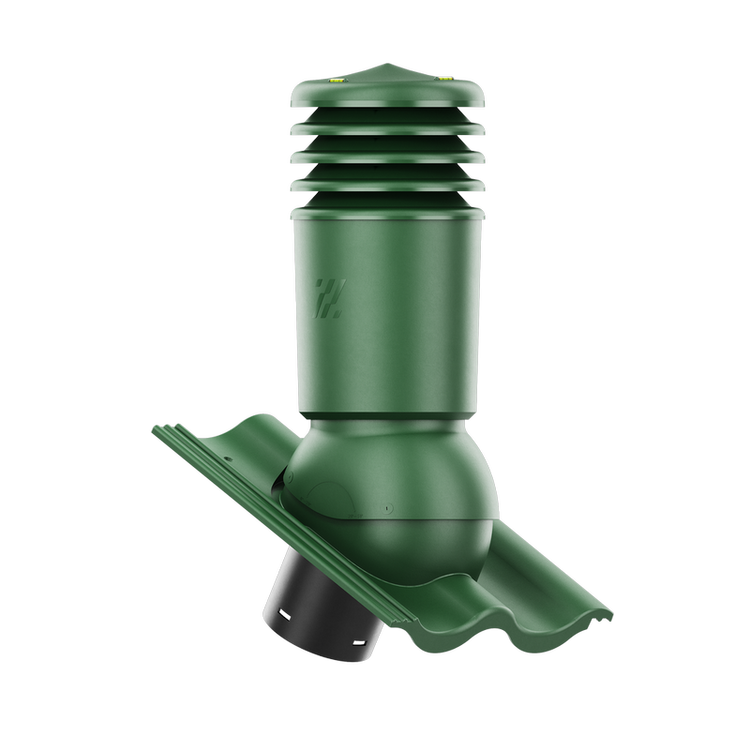 Kominek wentylacyjny IZOLOWANY do dachówki PALEMA JASNOZIELONY/OLIWKOWY fi150