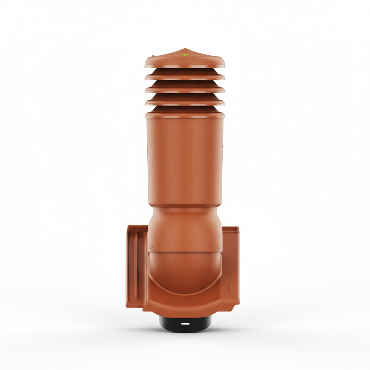 Kominek wentylacyjny IZOLOWANY do dachówki CANTUS NATURALNA CZERWIEŃ fi125