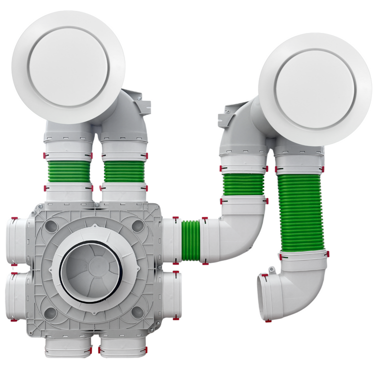 Skrzynka rozdzielcza - Rekuperacja - System Owalny FLAT 12x52 / 200mm