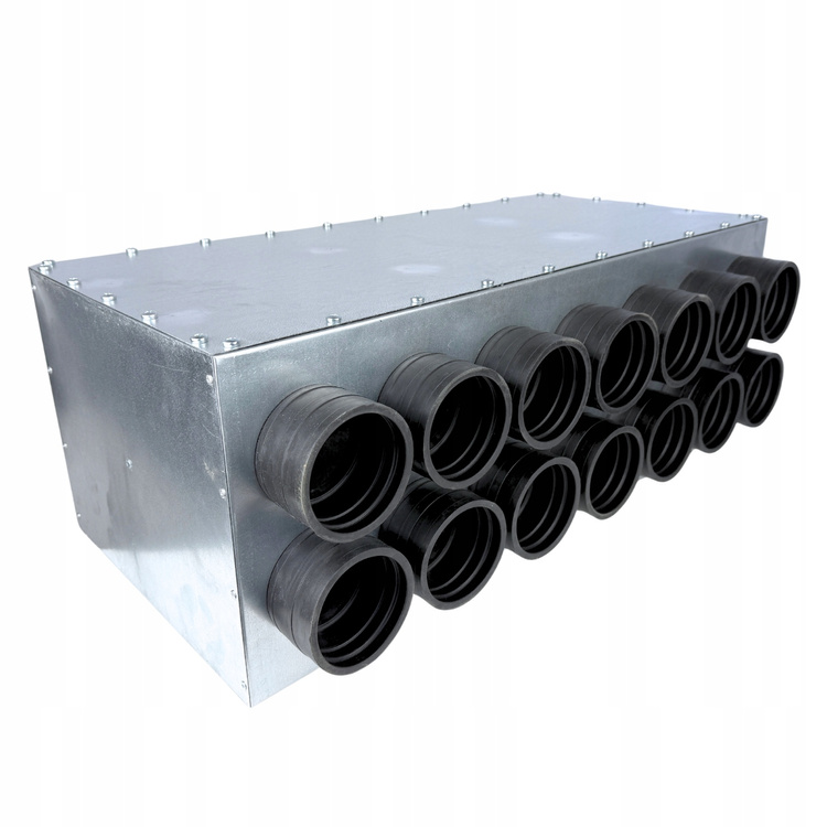 Skrzynka rozdzielcza rozdzielacz przelotowy wentylacja fi 160 / 14x75mm