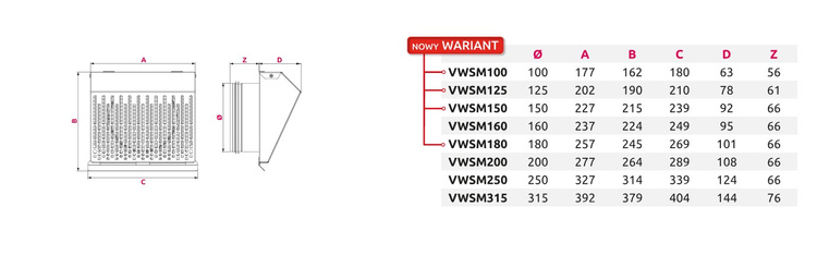 Wyrzutnia powietrza kratka wentylacyjna fi 315 kolor: INOX