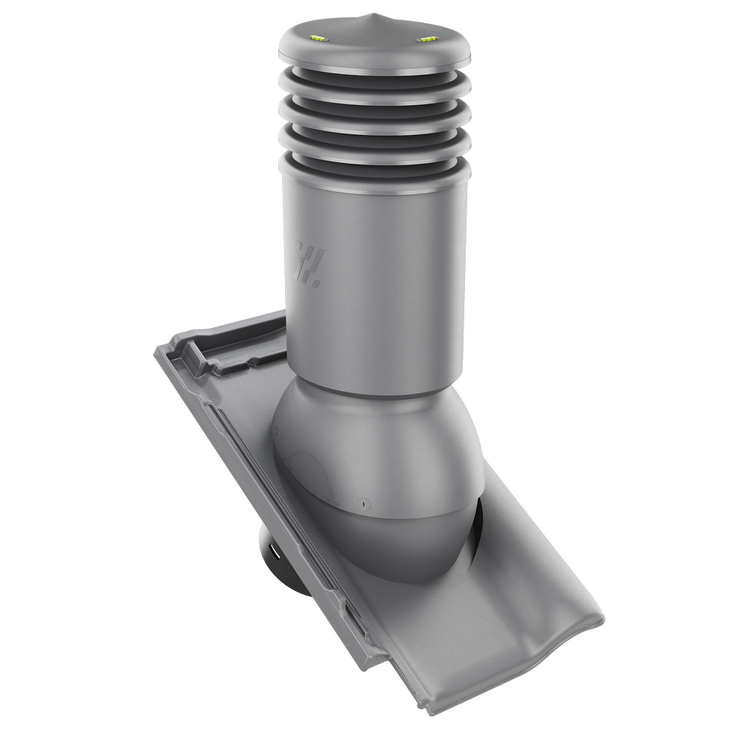 Kominek wentylacyjny IZOLOWANY do dachówki PIEMONT TITAN SZARA GLAZURA fi125