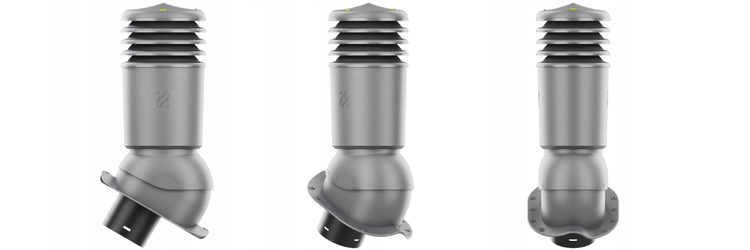 Kominek Wentylacyjny IZOLOWANY WYRZUTNIA fi125mm - Do do Każdej Blachodachówki GRAFIT RAL 7024