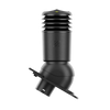 Kominek wentylacyjny IZOLOWANY do dachówki KARPIÓWKI CZARNY RAL 9005 fi125