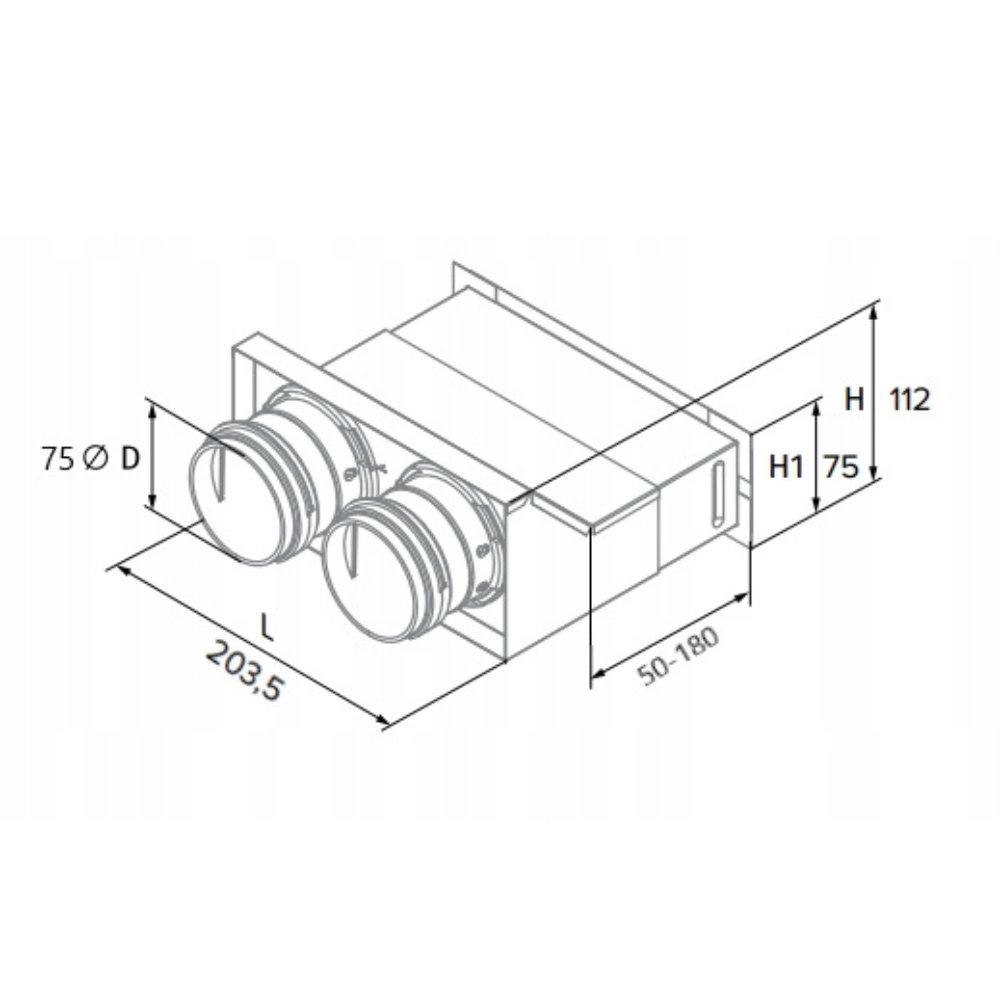 SKRZYNKA ROZPRĘŻNA PRZELOTOWA ŚCIENNA 2x75 + KRATKA WENTYLACYJNA 200x55 mm pol_pl_SKRZYNKA-ROZPREZNA-PRZELOTOWA-SCIENNA-2x75-5280_6