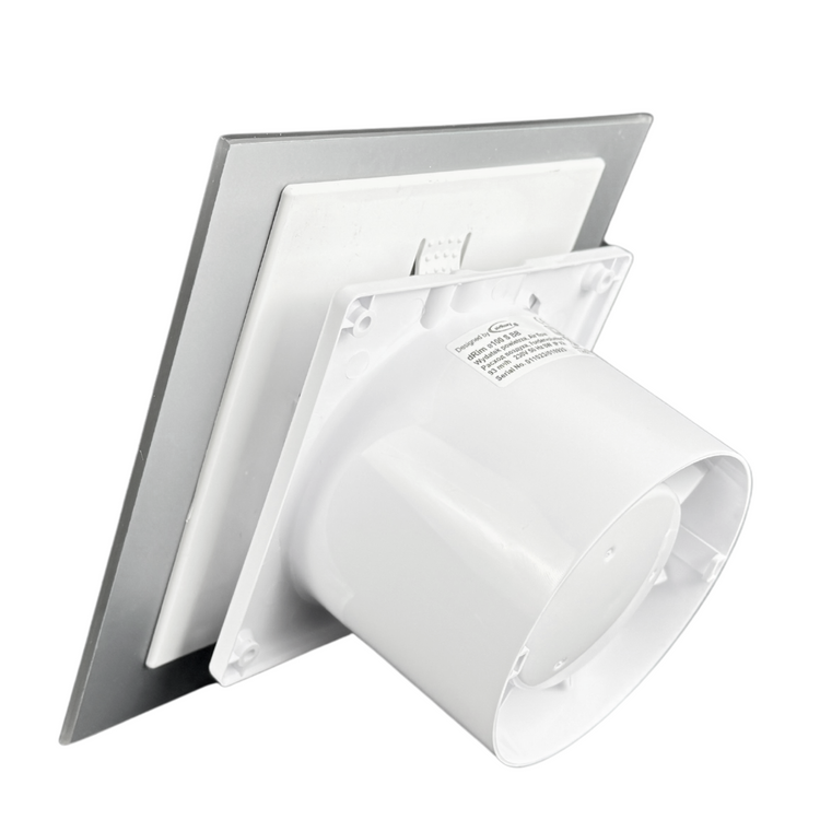 Wentylator łazienkowy dRim fi125 (PS) + FRONT Szkło Biało złoty marmur