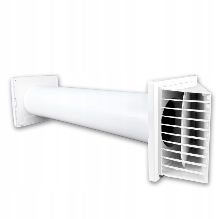 Zestaw Wentylacyjny Wywiewny Wyciąg Wilgoci przez ścianę 150 mm BIAŁY