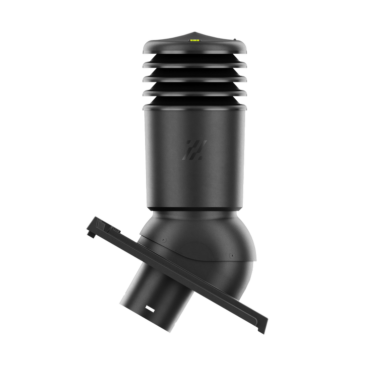 Kominek wentylacyjny IZOLOWANY do dachówki BERGAMO CZARNA GLAZUROWANA fi125