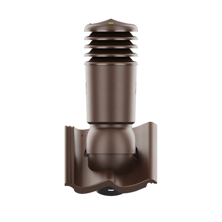 Kominek wentylacyjny IZOLOWANY do dachówki BAŁTYCKA/IKAST/SKAGEN BRĄZOWY fi125