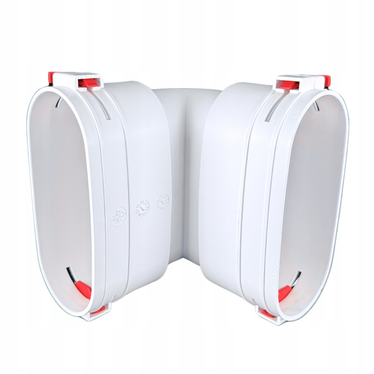 Kolano pionowe 90° Rekuperacja - System Owalny FLAT 52x117 mm