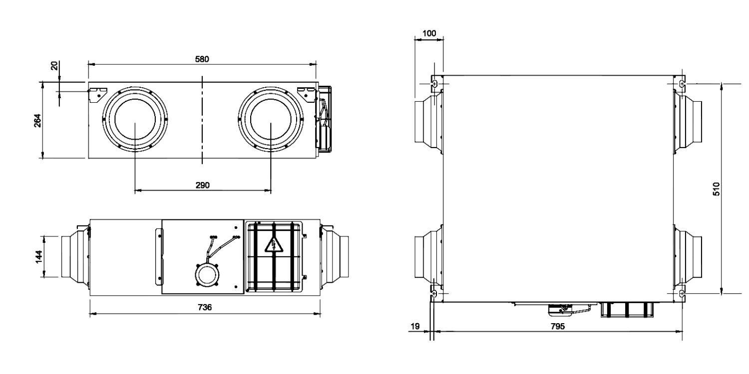 Rekuperator DEFRO DRX F 450 m3/h Podwieszany  - nagrzewnica + panel sterowania pol_pl_Rekuperator-DEFRO-DRX-F-450-m3-h-Podwieszany-nagrzewnica-panel-sterowania-7639_6