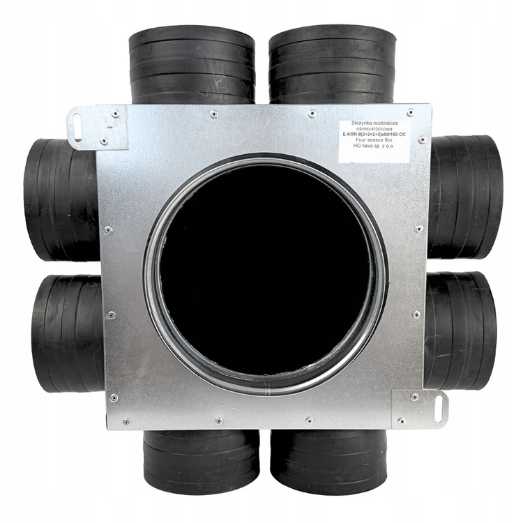 Skrzynka rozdzielcza rozdzielacz rurowy wentylacyjny fi200 / 8x90mm