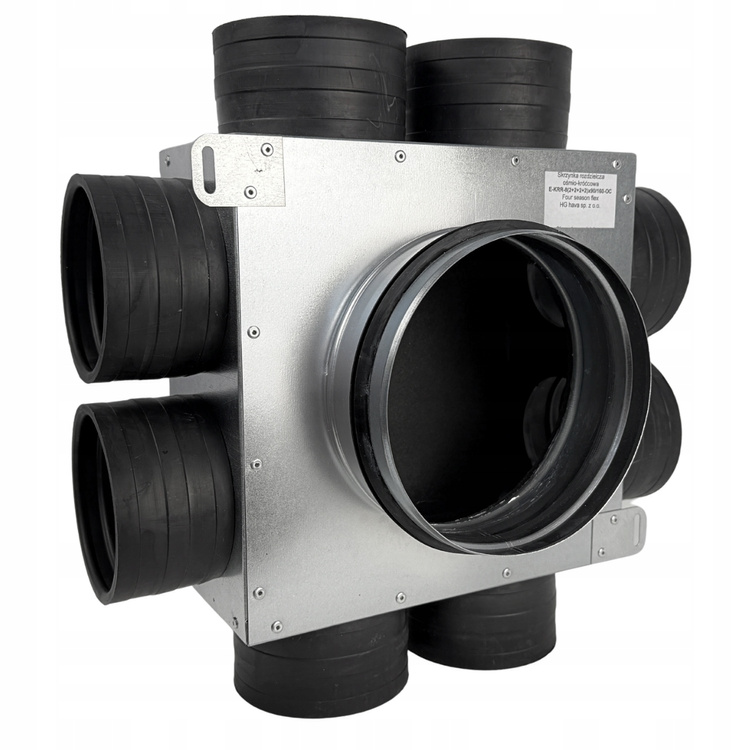 Skrzynka rozdzielcza rozdzielacz rurowy wentylacyjny fi200 / 8x90mm