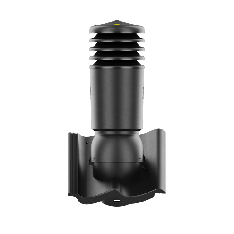 Kominek wentylacyjny IZOLOWANY do dachówki BAŁTYCKA/IKAST/SKAGEN CZARNY fi150