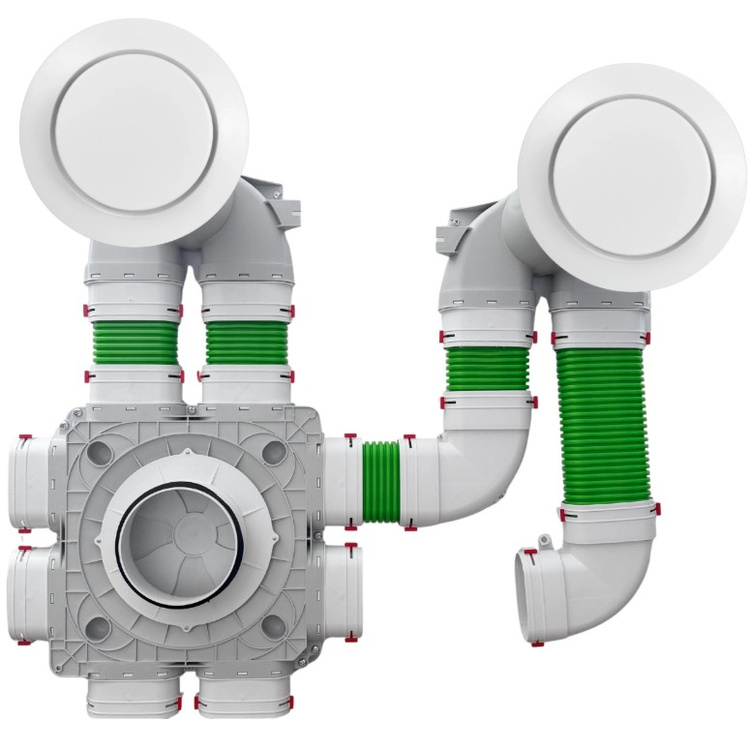 Skrzynka rozdzielcza- Rekuperacja - System Owalny FLAT 8x52 / 200mm