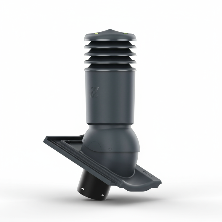 Kominek wentylacyjny IZOLOWANY do dachówki STODO/CONTITION 12 GLAZURA GRAFITOWA fi150