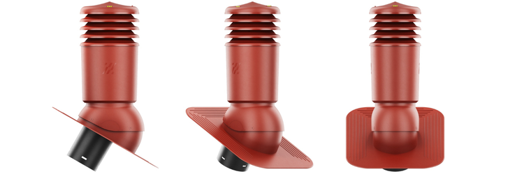 Kominek Wentylacyjny IZOLOWANY WYRZUTNIA fi150mm pod gont/pape CZERWONY RAL 3009