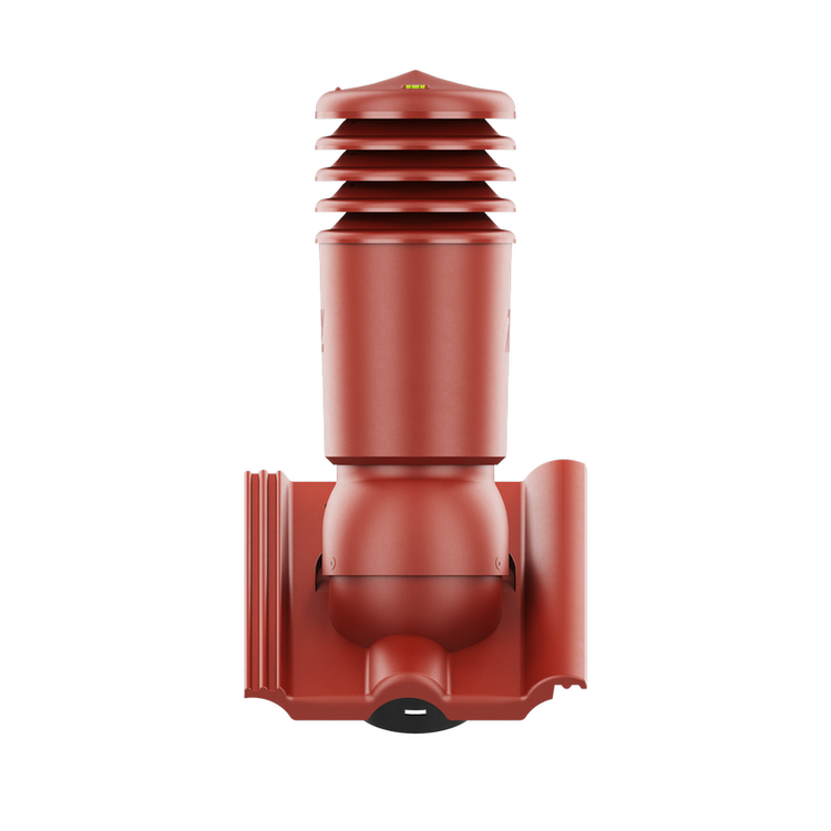 Kominek wentylacyjny IZOLOWANY do dachówki EXTRA CIEMNOCZERWONY fi125