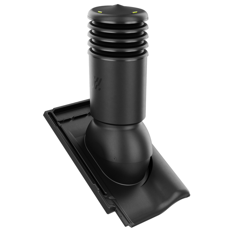 Kominek wentylacyjny IZOLOWANY do dachówki RUBIN 9V CZARNA GLAZURA BŁYSZCZĄCA fi125