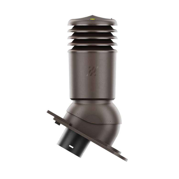 Kominek wentylacyjny IZOLOWANY do dachówki KARPIÓWKI CIEMNY BRĄZOWY RAL 8019 fi125
