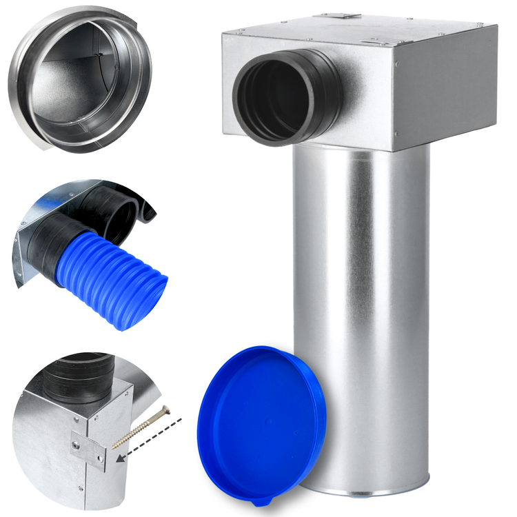 SKRZYNKA ROZPRĘŻNA 1x90 MM | FI 125 | REKUPERACJA OCYNK-GUMA POD ANEMOSTAT