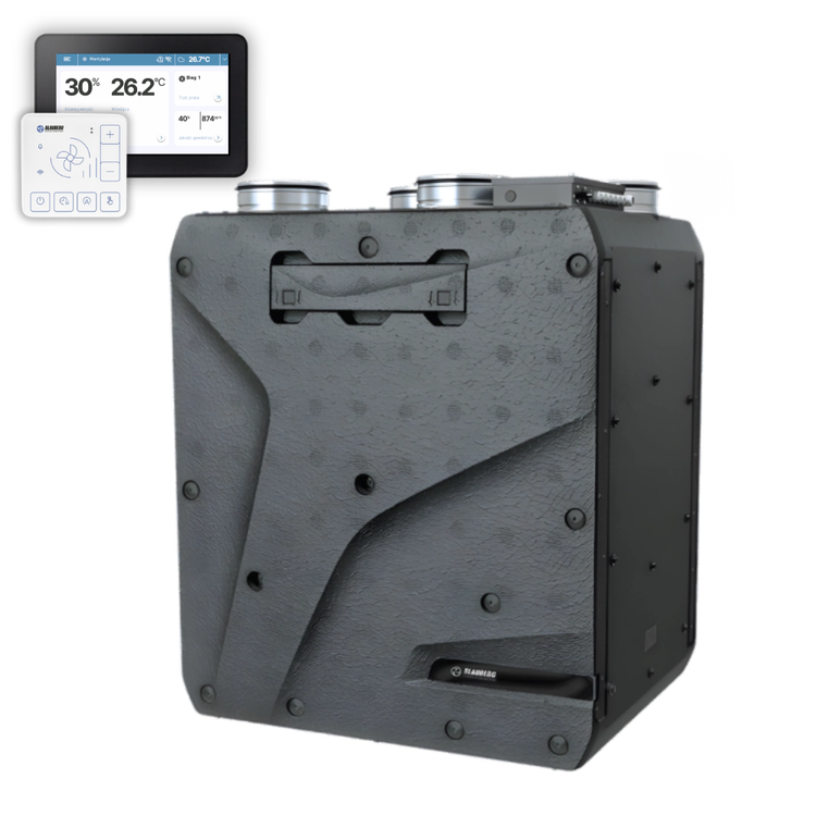 REKUPERATOR Centrala Blauberg Reneo SE 350 VG - NAGRZEWNICA + EPP + BIAŁY PANEL STERUJĄCY