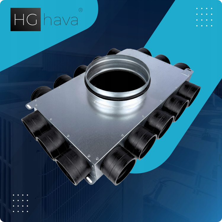 SKRZYNKA ROZDZIELCZA ROZDZIELACZ RUROWY WENTYLACYJNY FI 160 | 16X75 MM