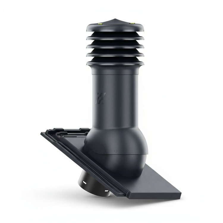 Kominek wentylacyjny do dachówki LINEA SZARY SPIEK/CZARNY MAT fi125