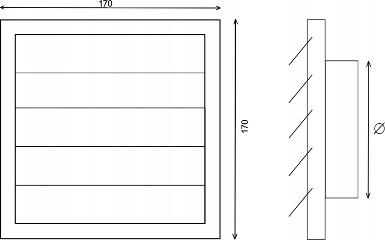 Kratka Wentylacyjna 17x17 Żaluzja Grawitacyjna 150
