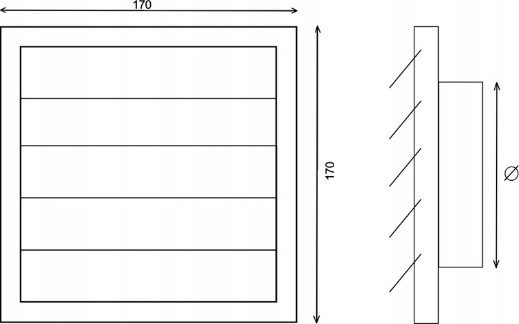 Kratka Wentylacyjna 17x17 Żaluzja Grawitacyjna 150 BRĄZ