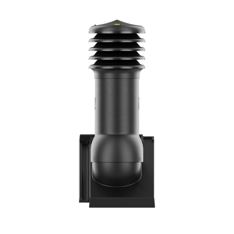 Kominek wentylacyjny do dachówki DOMINO CZARNA/MATOWA GLAZURA fi150